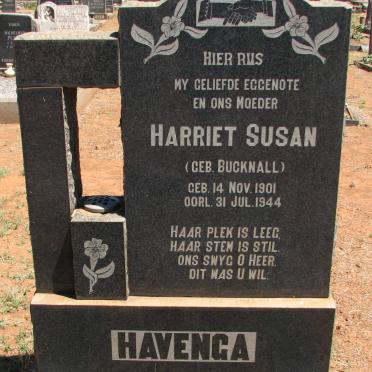 HAVENGA Harriet Susan nee BUCKNALL 1901-1944