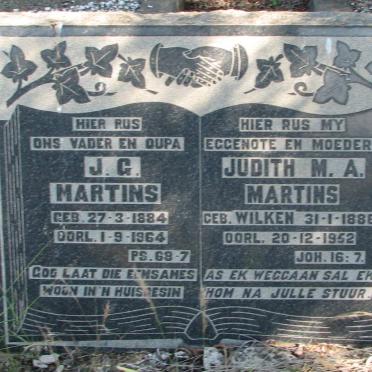 MARTINS J.G. 1884-1964 &amp; Judith M.A. WILKEN 1886-1952
