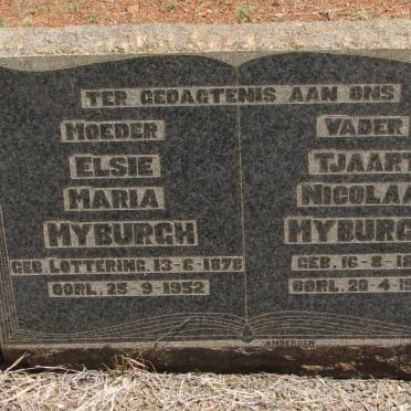 MYBURGH Tjaart Nicolaas 1876-1971 &amp; Elsie Maria LOTTERING 1878-1952