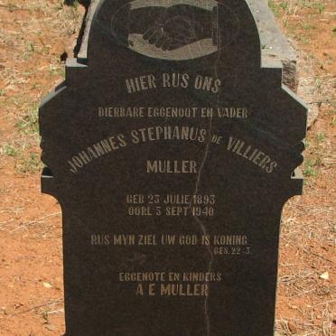 MULLER Johannes Stephanus De Villiers 1893-1940