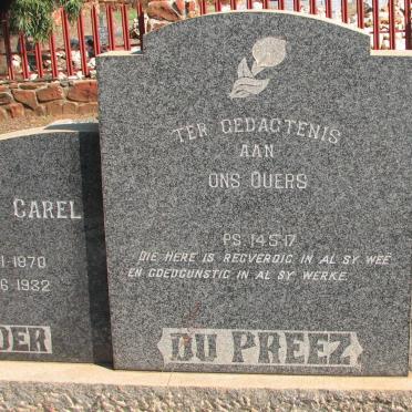 PREEZ Hermanus Carel, du 1870-1932 &amp; Anna Margaretha STEYN 1877-1962
