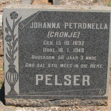 PELSER Johanna Petronella nee CRONJE 1892-1948