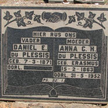 PLESSIS Daniel E., du 1871- &amp; Anna C.H. ERASMUS 1863-1952