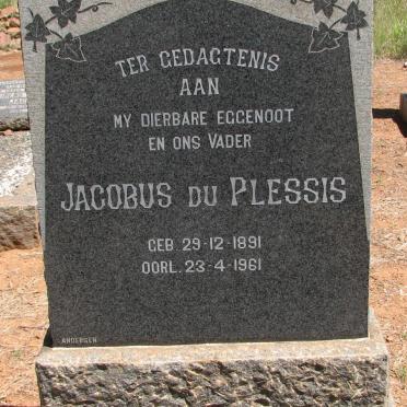 PLESSIS Jacobus, du 1891-1961