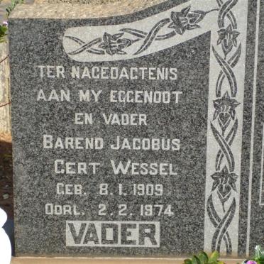 PLESSIS Barend Jacobus Gert Wessel, du 1909-1974 &amp; Catharina Wilhelmina 1909-1988