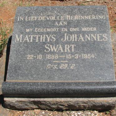 SWART Matthys Johannes 1888-1954