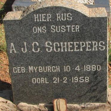 SCHEEPERS A.J.C. nee MYBURGH 1880-1958
