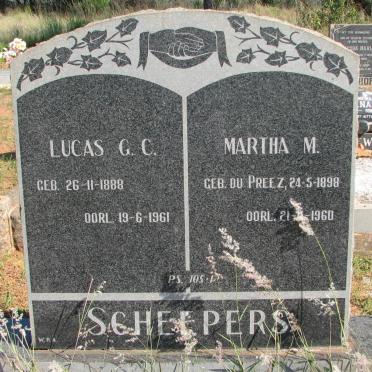 SCHEEPERS Lucas G.C. 1888-1961 &amp; Martha M. DU PREEZ 1898-1960