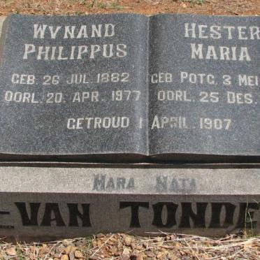 TONDER Wynand Philippus, van 1882-1977 &amp; Hester Maria POTG. 1888-1962