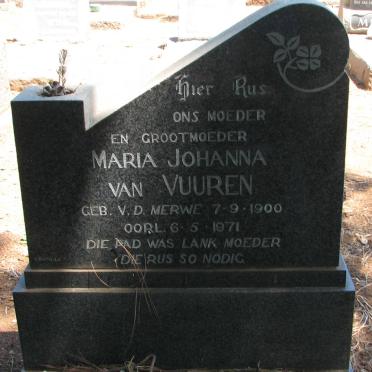 VUUREN Maria Johanna, van nee v.d. MERWE 1900-1971