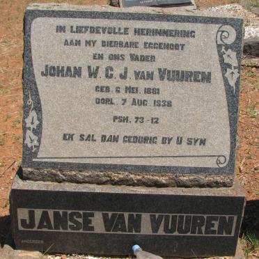 VUUREN Johan W.C.J., Janse van 1881-1938  