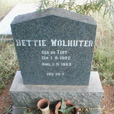 WOLHUTER Bettie nee DU TOIT 1882-1963