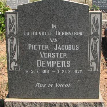 DEMPERS Pieter Jacobus Verster 1919-1972