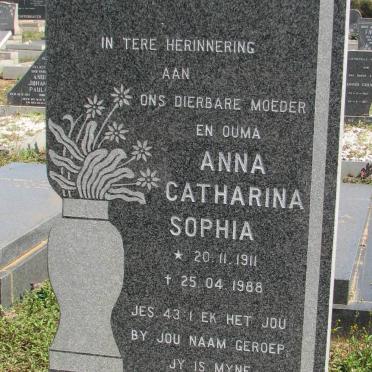 ERASMUS Anna Catharina Sophia 1911-1988