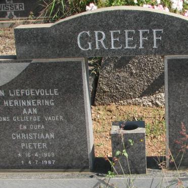 GREEFF Christiaan Pieter 1909-1987 &amp; Getruida Christina 1921-1971