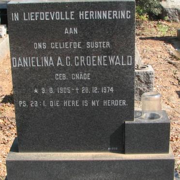 GROENEWALD Danielina A.C. nee GNADE 1905-1974
