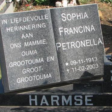 HARMSE Sophia Francina Petronella 1913-2003