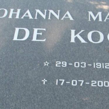 KOCK Johanna Maria S., de 1912-2001