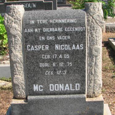 McDONALD Casper Nicolaas 1905-1975