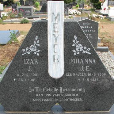 MEYER Izak J. 1911-1986 &amp; Johanna J.E. KRUGER 1906-1986