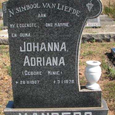 MANDERS Johanna Adriana MINIE 1907-1976