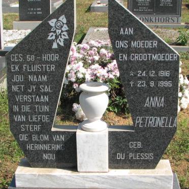 NIEKERK Anna Petronella, van nee du PLESSIS 1916-1995