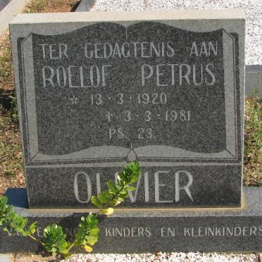 OLIVIER Roelof Petrus 1920-1981