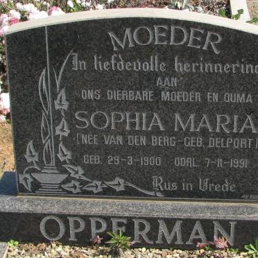 OPPERMAN Sophia Maria voorheen van der BERG nee DELPORT 1900-1991