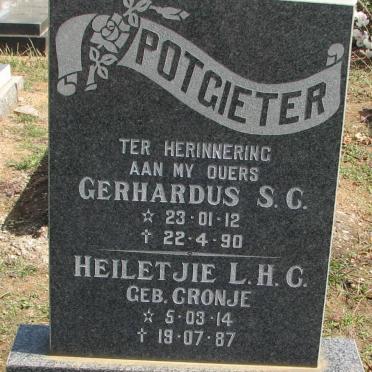POTGIETER Gerhardus S.C. 1912-1990 &amp; Heiletjie L.H.C. CRONJE 1914-1987