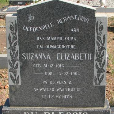 PLESSIS Suzanna Elizabeth, du 1916-1994
