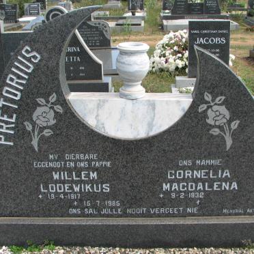 PRETORIUS Willem Lodewikus 1917-1985 &amp; Cornelia Magdalena 1932-