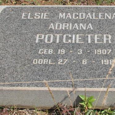 POTGIETER Elsie Magdalena Adriana 1907-1980