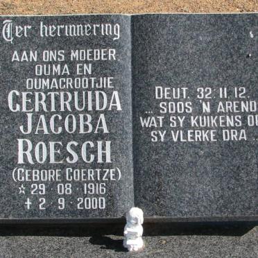 ROESCH Getruida Jacoba nee COERTZE 1916-2000