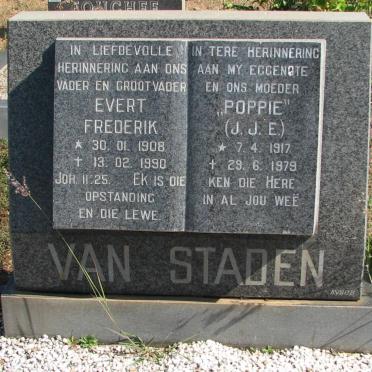 STADEN Evert Frederik, van 1908-1990 &amp; J.J.E. 1917-1979