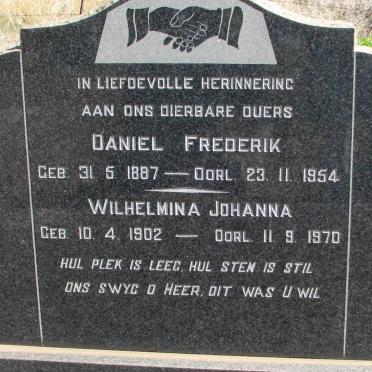 BISSCHOFF Daniel Frederik 1887-1954 &amp; Wilhelmina Johanna 1902-1970