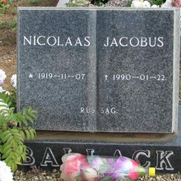 BALLACK Nicolaas Jacobus 1907-1990