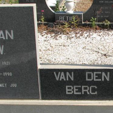BERG Johan G.W., van den  1921-1990 &amp; Jacoba E. 1932-2009