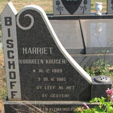 BISSCHOFF Harriet voorheen KRUGER 1909-1985