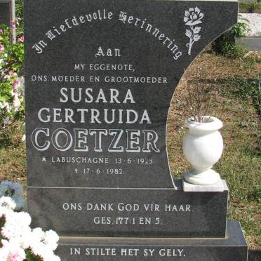 COETZER Susara Gertruida nee LABUSCHAGNE 1925-1982
