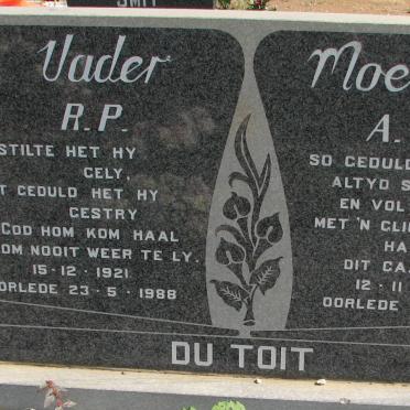 TOIT R.P., du 1921-1988 &amp; A.F. 1920-2003