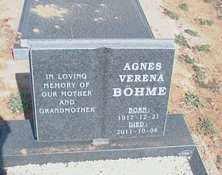 BÖHME Agnes Verena 1917-2011