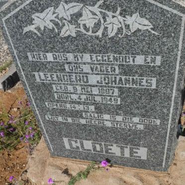 CLOETE Leenderd Johannes 1887-1949