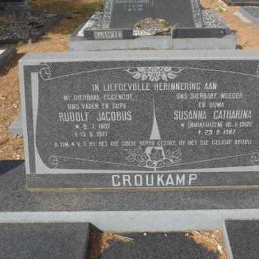 CROUKAMP Rudolf Jacobus 1897-1977 &amp; Susanna Catharina BARKHUIZEN 1905-1987