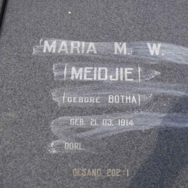 CONRADIE Pieter Jacobus 1911-1985 &amp; Maria M.W. BOTHA 1914-
