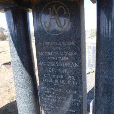 CRONJE Jacobus Adrian 1899-1949 &amp; Anna Cornelia FOUCHE 1904-1989