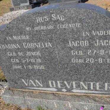 DEVENTER Jacob Jacobus, van 1879-1953 &amp; Catharina Cornelia DE JONGH 1878-1950