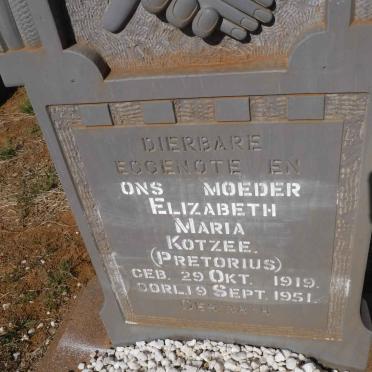 KOTZEE Elizabeth Maria nee PRETORIUS 1919-1951