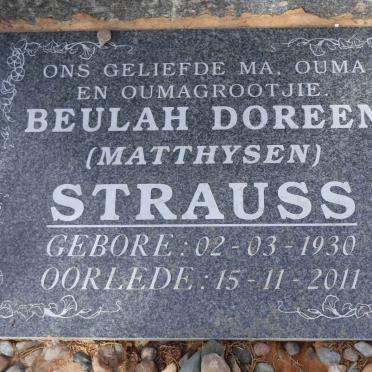 STRAUSS Beulah Doreen nee MATTHYSEN 1930-2011