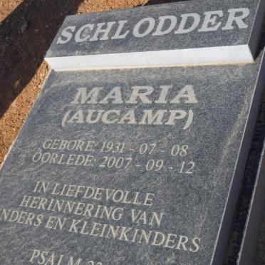SCHLODDER Maria nee AUCAMP 1931-2007