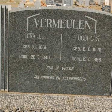 VERMEULEN Dirk J.L. 1862-1940 &amp; Lucia C.S. 1870-1963